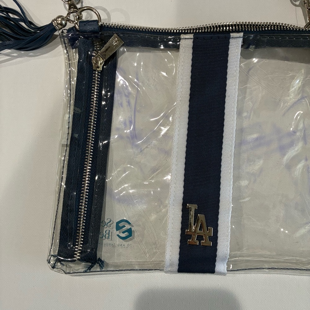 Clear and Navy LA Dodgers Crossbody Bag - Picture 3 of 7